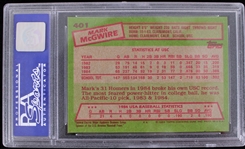 1985 Mark McGwire USA Baseball Team Topps #401 Card (PSA Slabbed NM-MT 8) 