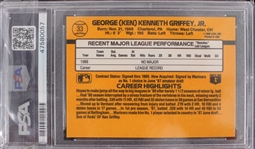 1989 Ken Griffey Jr Seattle Mariners Donruss #33 Card (PSA NM-MT 8)