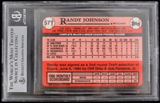1989 Randy Johnson Seattle Mariners Topps #57T Rookie Card (Beckett Slabbed 8.5 NM-MT+) 