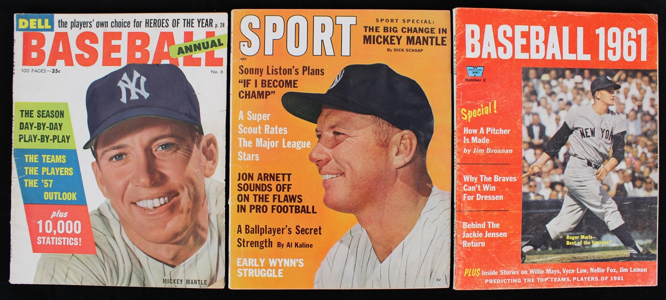 1957-62 Baseball and Sport Magazines (Lot of 3)