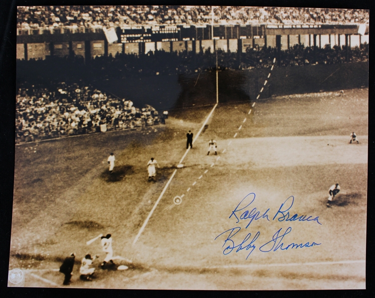 1951 Bobby Thomson & Ralph Branca Shot Heard Round the World Signed 8"x10" Photo (JSA) 
