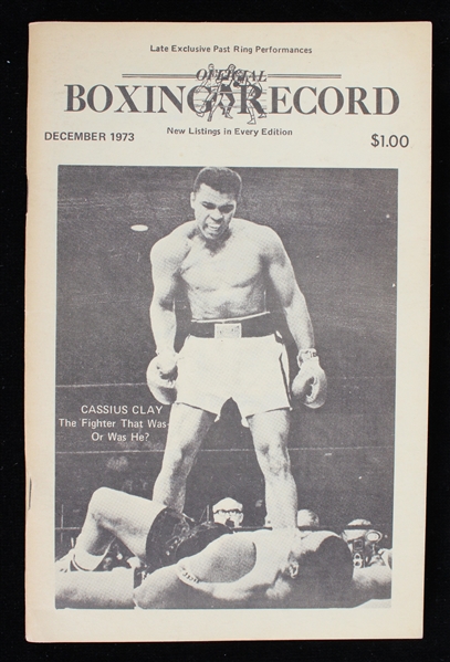 1973 Official Boxing Record Featuring Cassius Clay 
