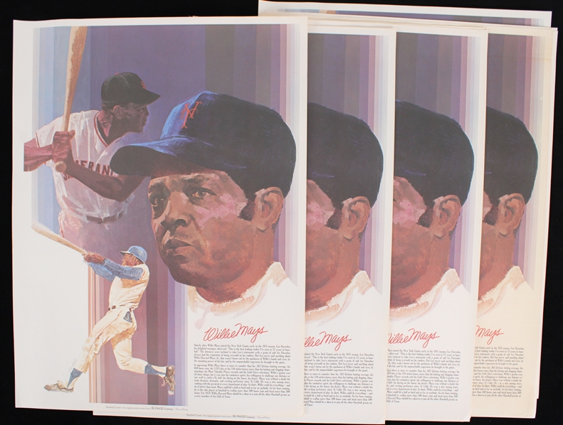 1979 Willie Mays San Francisco Giants 18"x24" Baseball Greats Coca Cola Prints (Lot of 9)  