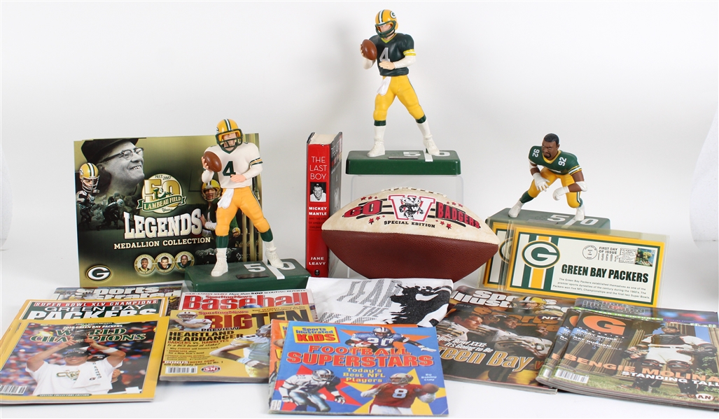 1990s-2010s Green Bay Packers Programs, Magazines, Figures & more (Lot of 48)