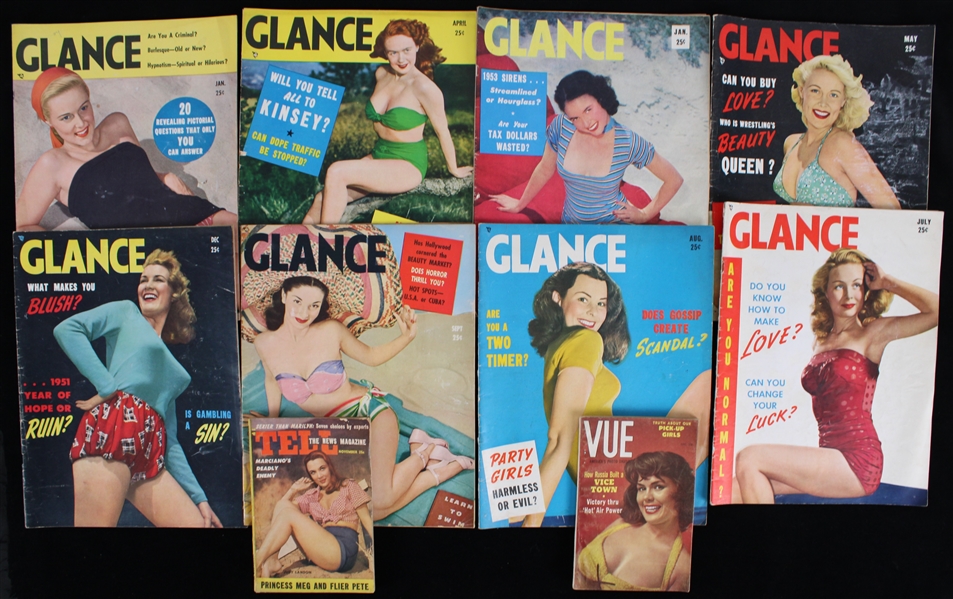 1949-1953 Glance, Vue & Tell Magazines (Lot of 10)