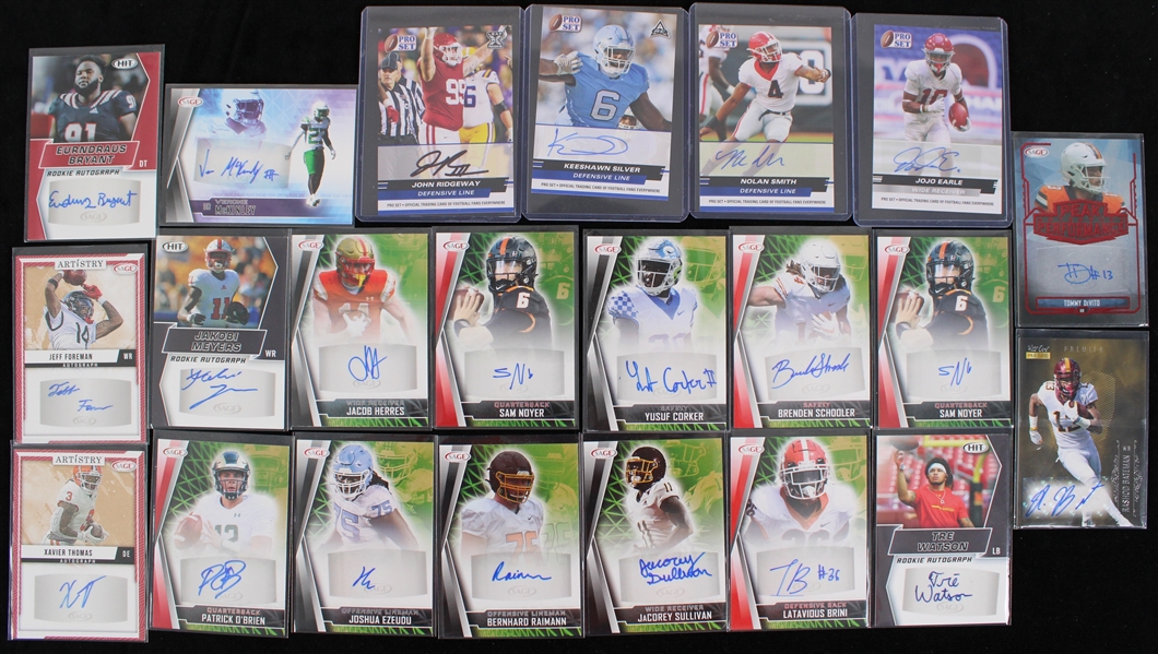 2019-2022 Pro Set & Sage Signed Cards w/ Nolan Smith, Xavier Thomas & more (Lot of 22)