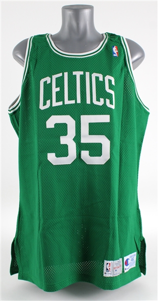 1992-93 Reggie Lewis Boston Celtics Game Worn Road Jersey (MEARS A5)