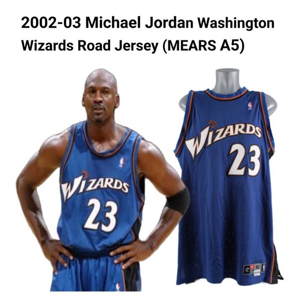 2002-03 Michael Jordan Washington Wizards Road Jersey (MEARS A5)