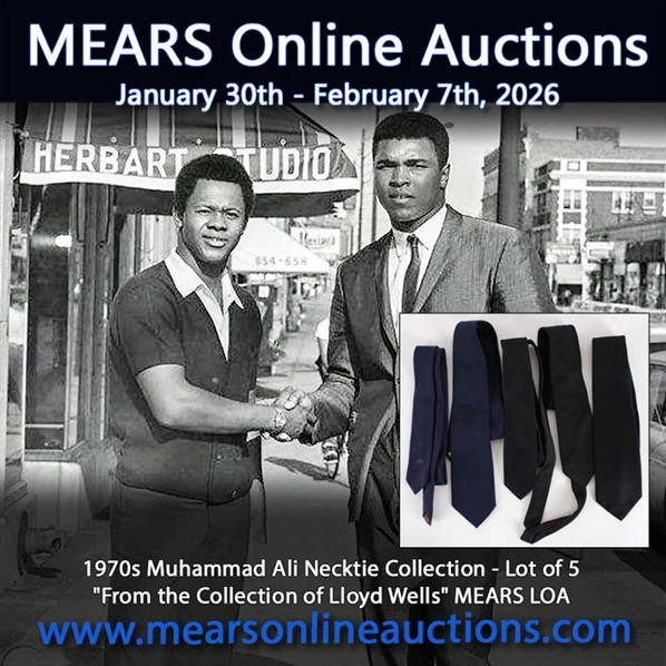 1970s Muhammad Ali Necktie Collection - Lot of 5 "From the Collection of Lloyd Wells" MEARS LOA