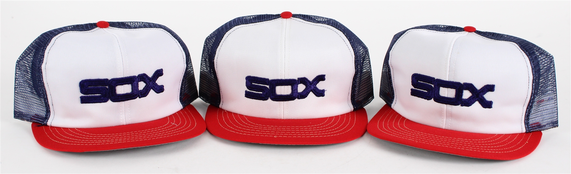 1980s Chicago White Sox Adjustable Mesh Caps - Lot of 3