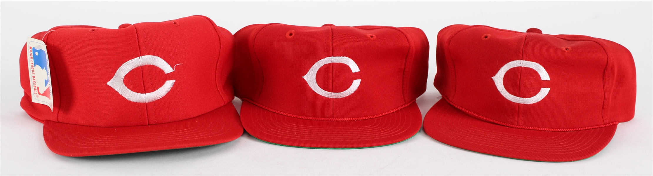 1980s Cincinnati Reds Adjustable Caps - Lot of 3