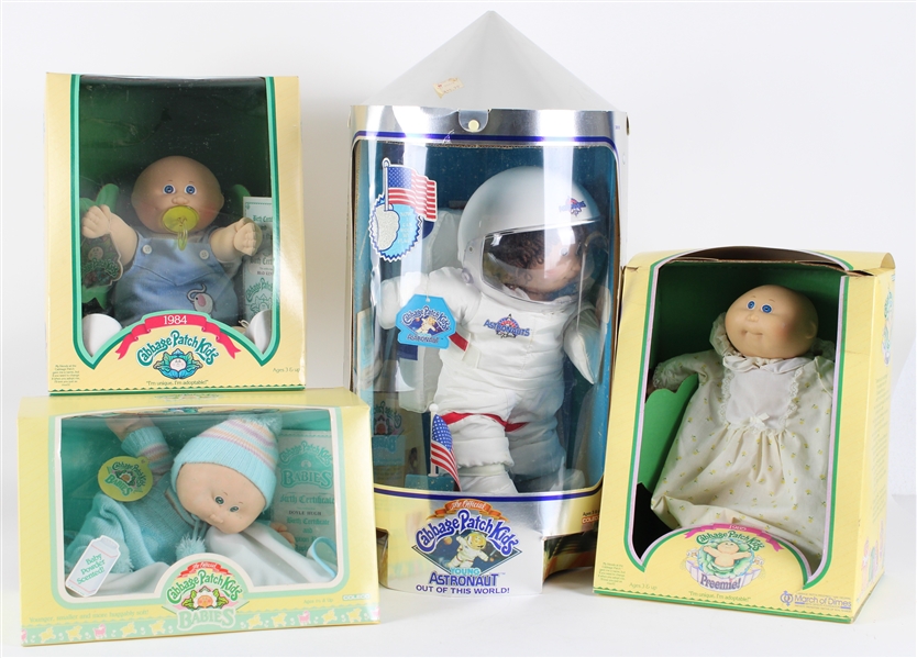 1984-86 Cabbage Patch Kids Dolls - Lot of 8 in Original Boxes w/ Paperwork Including Young Astronaut, Circus Kids, Preemie & More