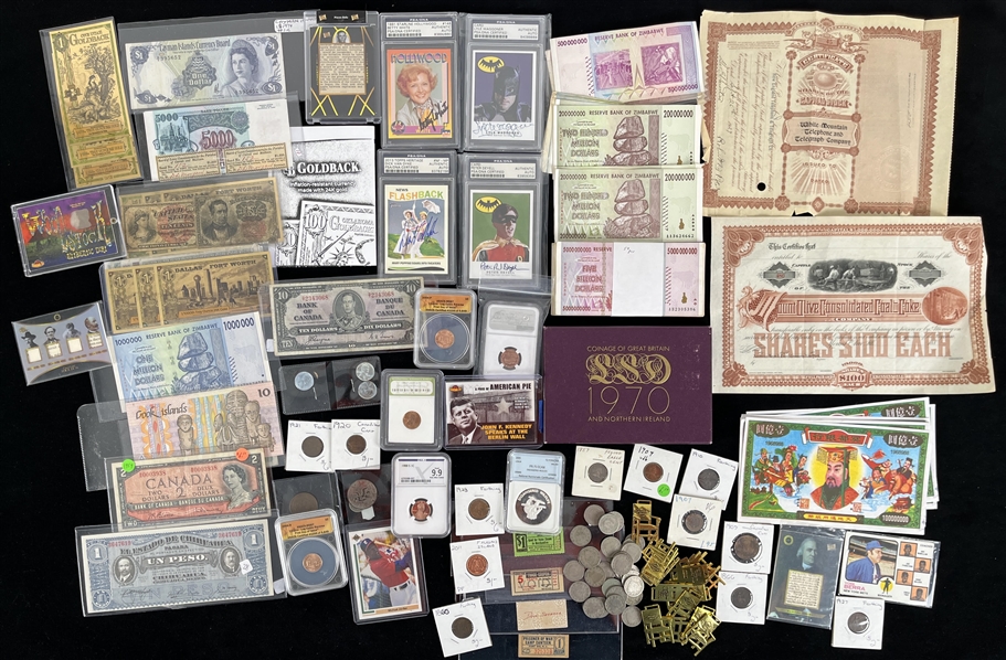 1850s-2010s International Currency, PMG Certified Currency, Vintage Coins & more (Lot of 135+)