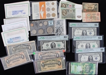 1850s-2010s International Currency, PMG Certified Currency, Vintage Coins & more (Lot of 135+)
