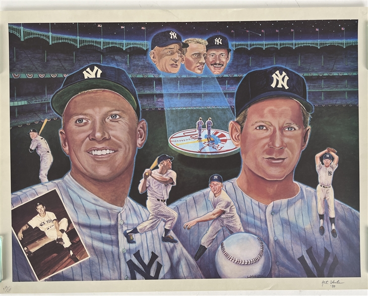 1990 Mickey Mantle & Rod Carew 24"x32" Prints (Lot of 6)