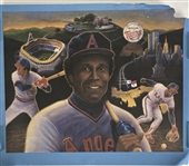 1990 Mickey Mantle & Rod Carew 24x32 Prints (Lot of 6)