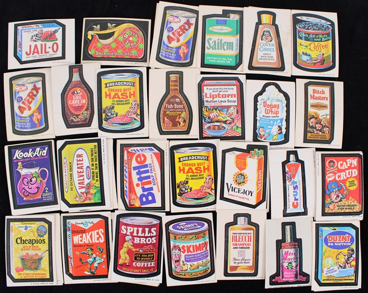 1970s Topps Wacky Pack Parody Stickers (Lot of 25+)