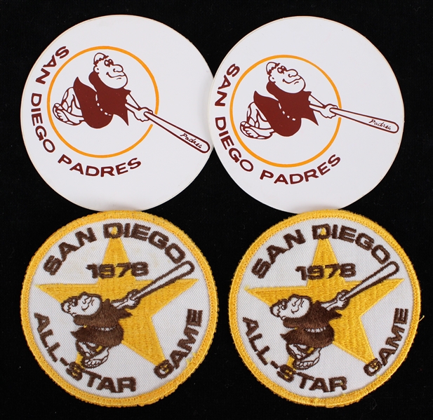 1978 San Diego Padres All Star Game 3.5" Patches & Stickers (Lot of 4)