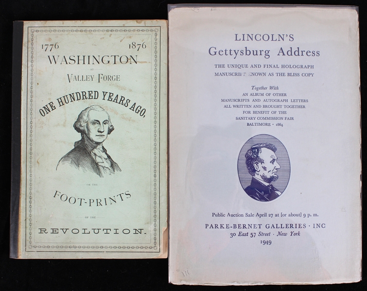 1876-1949 Washington at Valley Forge & Lincolns Gettysburg Address Manuscript (Lot of 2)