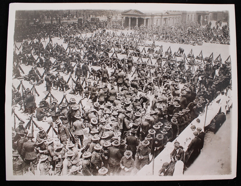 1918 King George Reviews American Troops 6.5"x8.5" Press Photo 