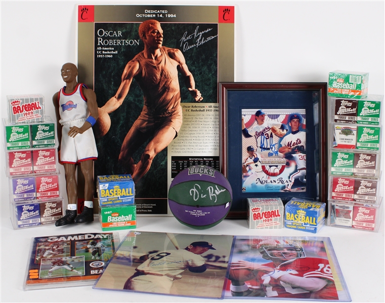 1980s-90s Oscar Robertson Signed 18"x24" Foam Core, Signed Baseballs & more (Lot of 30+)