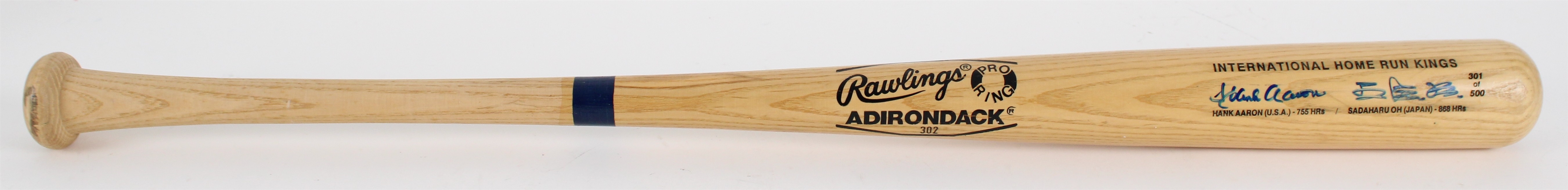1983-86 Hank Aaron Sadaharu Oh International Home Run Kings Dual Signed Rawlings Adirondack Bat *Full JSA Letter*