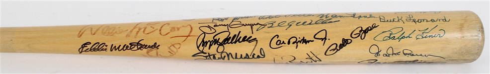 1980's Hall of Famers Multi Signed Louisville Slugger Baseball Bat w/ 30+ Signatures Including Hank Aaron, Nolan Ryan, Carl Yastrzemski, Cal Ripken Jr., Pete Rose & More (JSA)