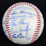 1965 Chicago Cubs Team Signed ONL Giles Baseball w/ 25 Signatures Including Ernie Banks, Ron Santo, Billy Williams & More (JSA)