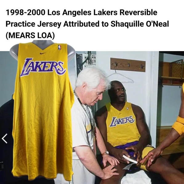 1998-2000 Los Angeles Lakers Reversible Practice Jersey Attributed to Shaquille ONeal (MEARS LOA)