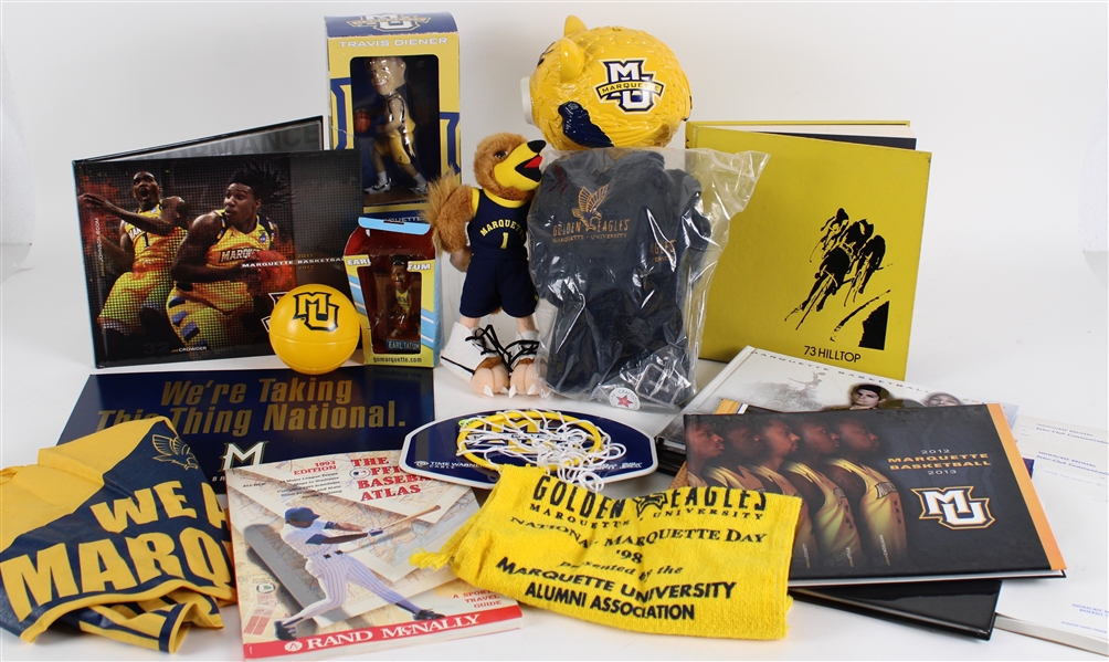 1970s-2000s Marquette University Basketball Books, Bobbleheads & more (Lot of 18)