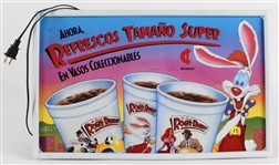 1988 Who Framed Roger Rabbit Spanish Refreshment 21"x13"x6" Sign