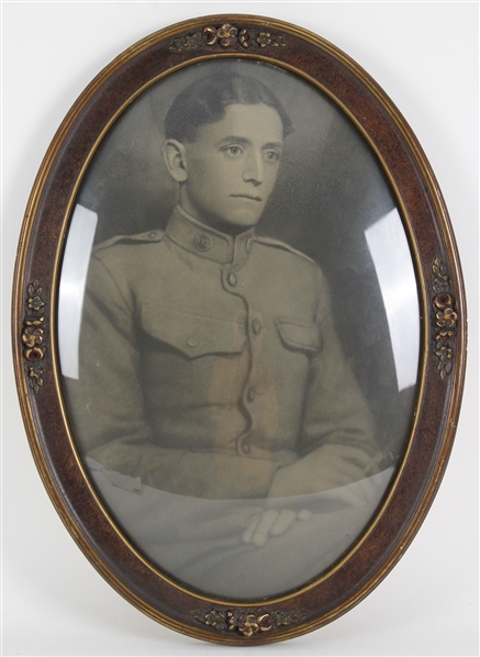 1917-1918 WW1 Military Photo w/ Oval 16"x22" Frame 