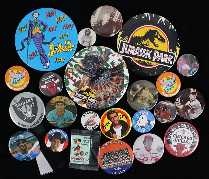 1980s-90s Pinback Button Collection (Lot of 22)