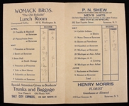 1908 Syracuse University 3.5x5.5 Baseball Schedule 