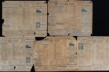 1924-26 American League vs National League 11"x14" Scorecards (Lot of 5)