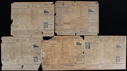 1924-26 American League vs National League 11x14 Scorecards (Lot of 5)