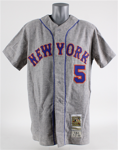 1999 John Olerud New York Mets Game Worn 1969 Throwback Road Jersey (MEARS A10 / Devil Rays LOA)