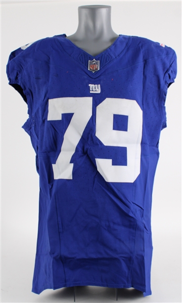 2023 Tyre Phillips New York Giants Signed Game Worn Home Jersey (MEARS LOA)