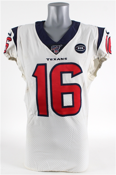 2019 Keke Coutee Houston Texans Signed Game Worn Road Jersey (MEARS LOA)