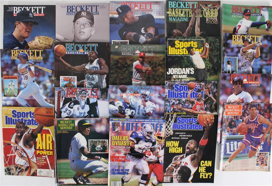 1980s-90s Beckett Baseball & Basketball Monthly, Sports Illustrated & more (Lot of 25)
