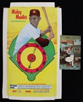 1957 Mickey Mantles Baseball 10"x15" Spinner w/ Postcard 