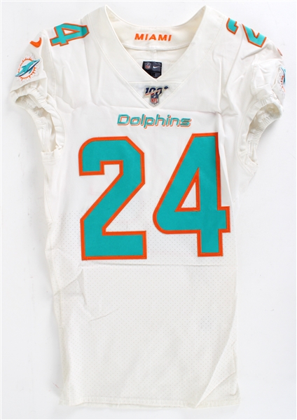 2019 Ryan Lewis Miami Dolphins Signed Game Worn Road Jersey (MEARS LOA)