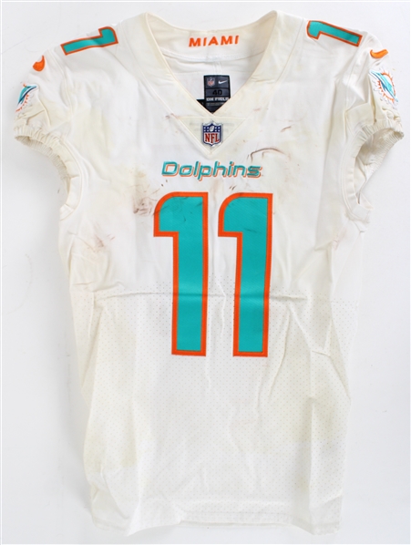 2022 Cedrick Wilson Jr. Miami Dolphins Signed Game Worn Road Jersey (MEARS LOA)