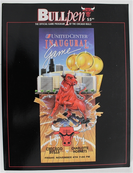 1994 Chicago Bulls vs Charlotte Hornets Inaugural Game Program