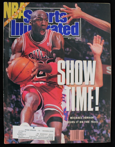 1990 Michael Jordan "Show Time!" NBA Playoffs Sports Illustrated Magazine 