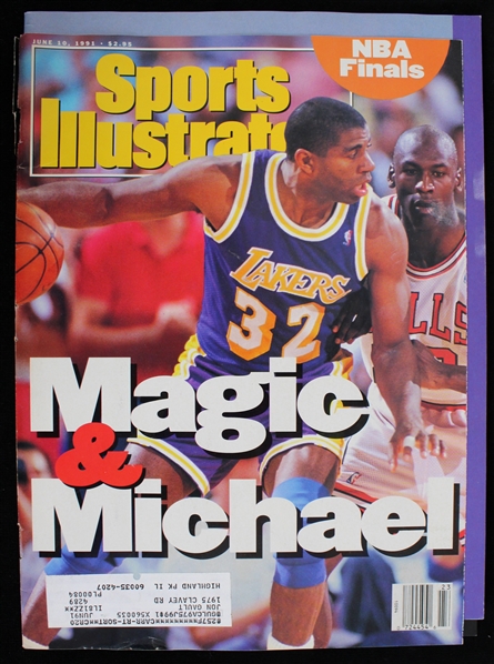 1991 Michael Jordan & Magic Johnson "Magic & Michael" Sports Illustrated Magazine 