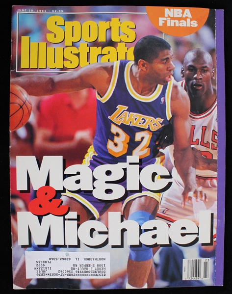 1991 Michael Jordan & Magic Johnson "Magic & Michael" Sports Illustrated Magazine 
