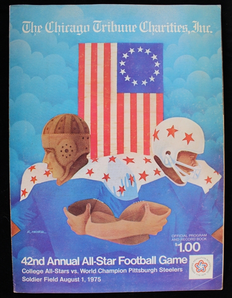 1975 College All Stars vs Pittsburgh Steelers 42nd Annual All Star Game Program 