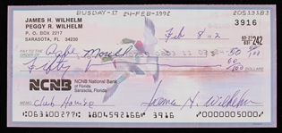 1922-2002 James Hoyt Wilhelm NY Giants Signed Check (Beckett)