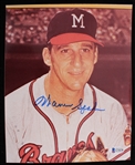 1942-64 Warren Spahn Milwaukee Braves Signed 8"x10" Photo (Beckett)